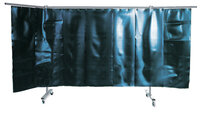 3-teilige Schutzwand mit Lamellenvorhang